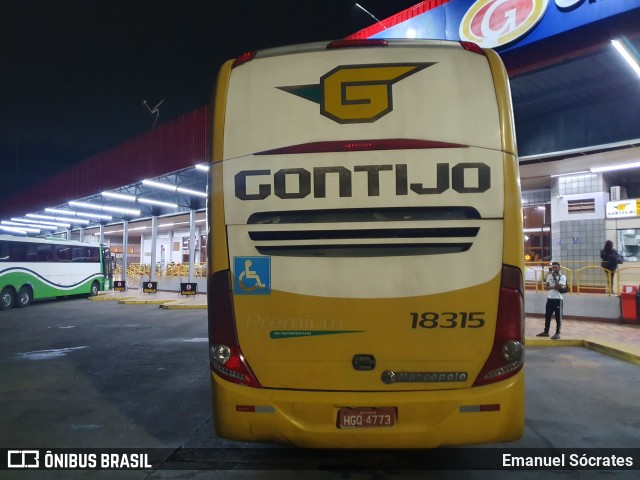 Empresa Gontijo de Transportes 18315 na cidade de João Monlevade, Minas Gerais, Brasil, por Emanuel Sócrates. Número da foto: #12853968.