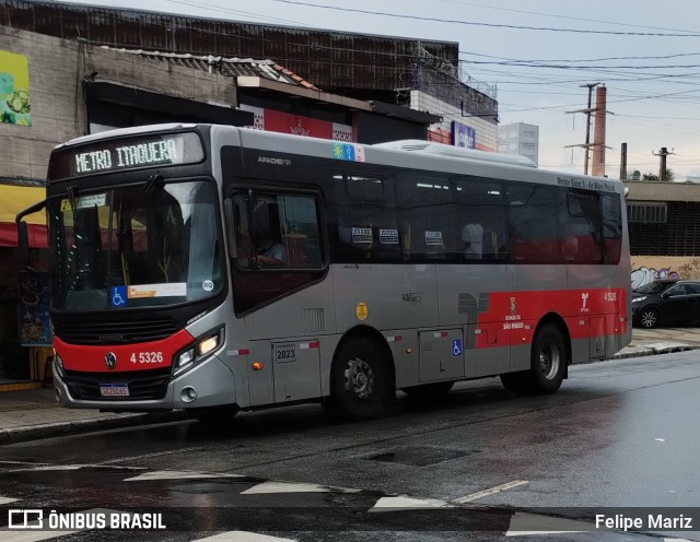 Allibus Transportes 4 5326 na cidade de São Paulo, São Paulo, Brasil, por Felipe Mariz. Número da foto: #12851341.