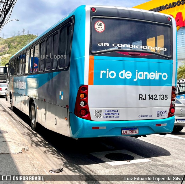Expresso Rio de Janeiro RJ 142.135 na cidade de Niterói, Rio de Janeiro, Brasil, por Luiz Eduardo Lopes da Silva. Número da foto: #12851804.