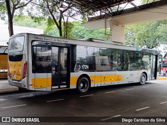 Viação Metrópole Paulista - Zona Leste 3 1724 na cidade de São Paulo, São Paulo, Brasil, por Diego Cardoso da Silva. Número da foto: #12897910.
