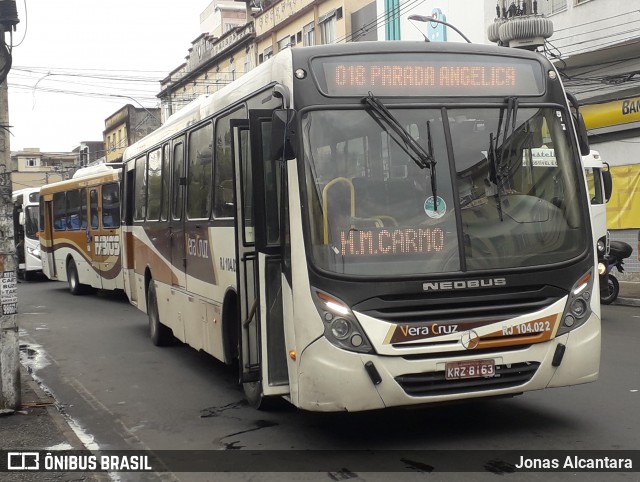 Auto Ônibus Vera Cruz RJ 104.022 na cidade de Duque de Caxias, Rio de Janeiro, Brasil, por Jonas Alcantara. Número da foto: #12896606.