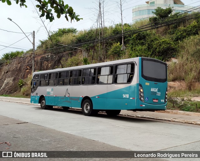 SIT Macaé Transportes 1418 na cidade de Macaé, Rio de Janeiro, Brasil, por Leonardo Rodrigues Pereira. Número da foto: #12896639.