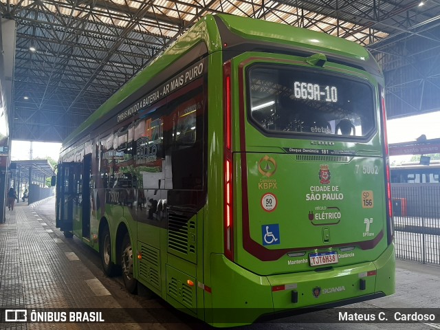 Nova Paineira Transportes Urbanos S.A 7 5002 na cidade de São Paulo, São Paulo, Brasil, por Mateus C.  Cardoso. Número da foto: #12898771.
