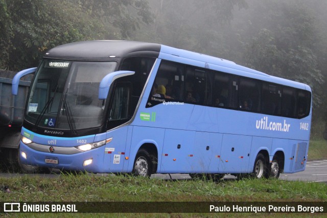 UTIL - União Transporte Interestadual de Luxo 1402 na cidade de Piraí, Rio de Janeiro, Brasil, por Paulo Henrique Pereira Borges. Número da foto: #12899598.