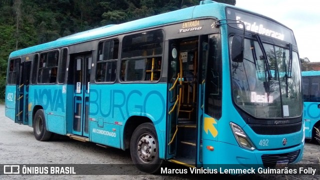 FAOL - Friburgo Auto Ônibus 492 na cidade de Nova Friburgo, Rio de Janeiro, Brasil, por Marcus Vinicius Lemmeck Guimarães Folly. Número da foto: #12898899.
