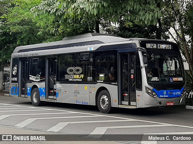 Transwolff Transportes e Turismo 6 6792 na cidade de São Paulo, São Paulo, Brasil, por Mateus C.  Cardoso. Número da foto: #12898804.