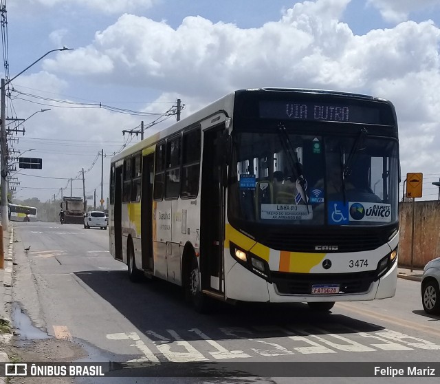 Viação Campo dos Ouros 3474 na cidade de Guarulhos, São Paulo, Brasil, por Felipe Mariz. Número da foto: #12898971.