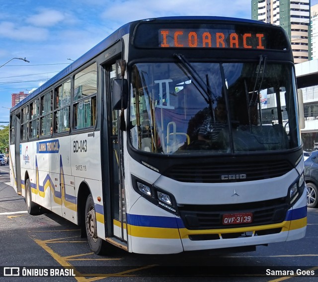 Belém Rio Transportes BD-043 na cidade de Belém, Pará, Brasil, por Samara Goes. Número da foto: #12901856.