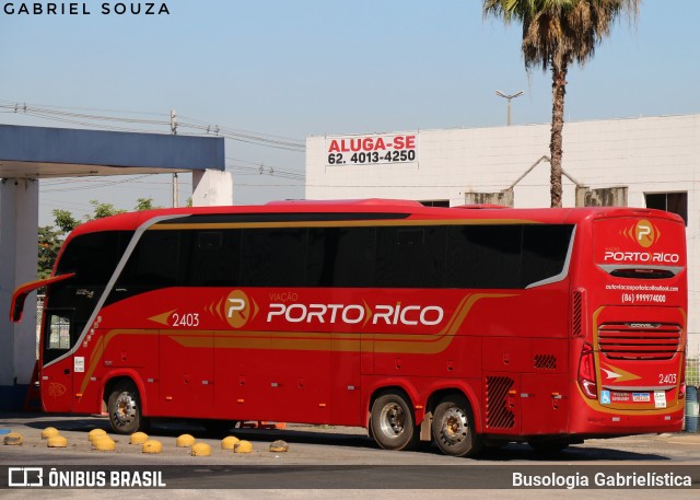 Auto Viação Porto Rico 2403 na cidade de Goiânia, Goiás, Brasil, por Busologia Gabrielística. Número da foto: #12902067.