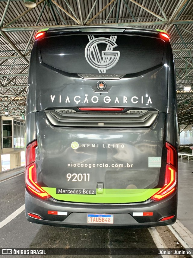 Viação Garcia 92011 na cidade de Bauru, São Paulo, Brasil, por Júnior Juninho. Número da foto: #12902309.