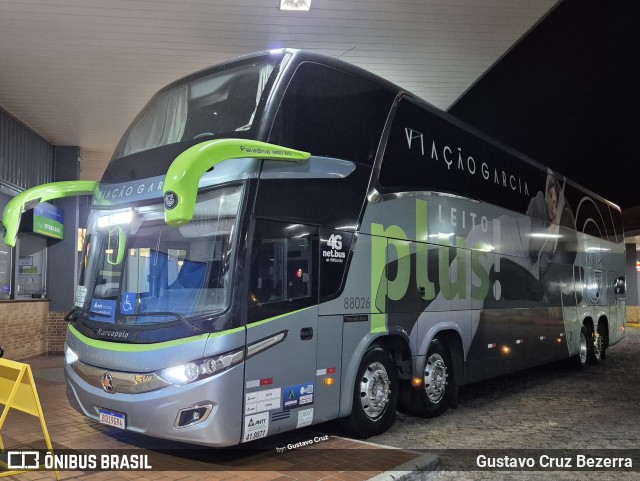 Viação Garcia 88026 na cidade de Santa Cruz do Rio Pardo, São Paulo, Brasil, por Gustavo Cruz Bezerra. Número da foto: #12902531.