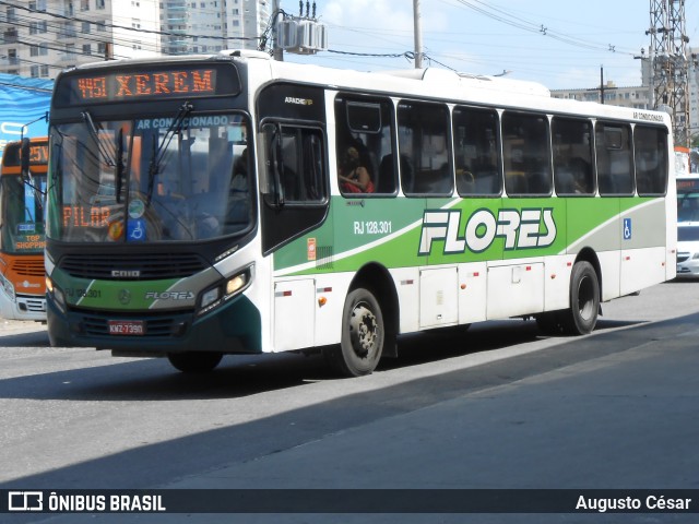 Transportes Flores RJ 128.301 na cidade de Nova Iguaçu, Rio de Janeiro, Brasil, por Augusto César. Número da foto: #12902763.