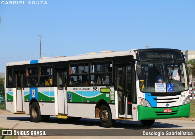 Viação Capital do Oeste 6651 na cidade de Cascavel, Paraná, Brasil, por Busologia Gabrielística. Número da foto: #12907792.