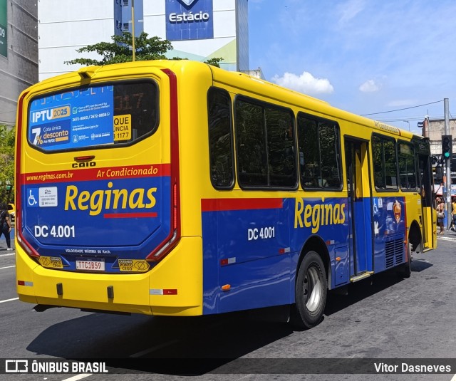 Auto Viação Reginas DC 4.001 na cidade de Duque de Caxias, Rio de Janeiro, Brasil, por Vitor Dasneves. Número da foto: #12908021.