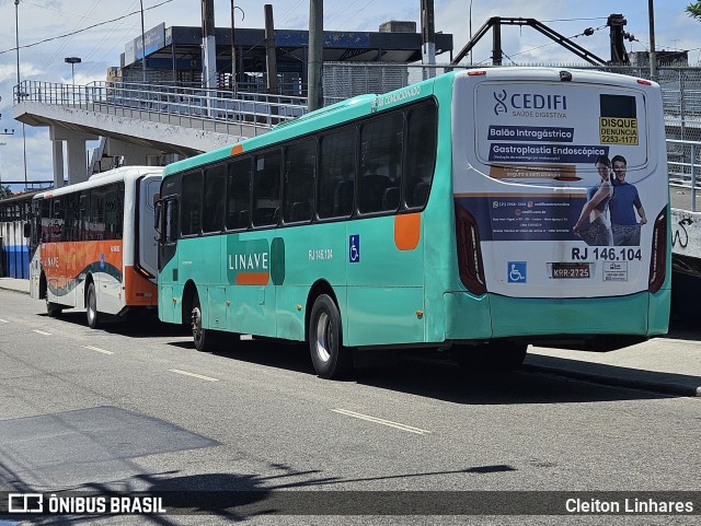 Linave Transportes RJ 146.104 na cidade de Nilópolis, Rio de Janeiro, Brasil, por Cleiton Linhares. Número da foto: #12905323.
