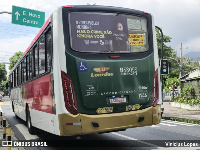 Viação Nossa Senhora de Lourdes B58099 na cidade de Rio de Janeiro, Rio de Janeiro, Brasil, por Vinicius Lopes. Número da foto: #12905483.