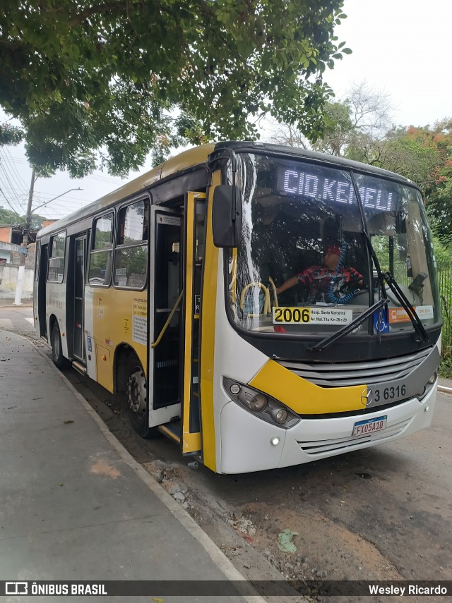 Transunião Transportes 3 6316 na cidade de São Paulo, São Paulo, Brasil, por Wesley Ricardo. Número da foto: #12907525.