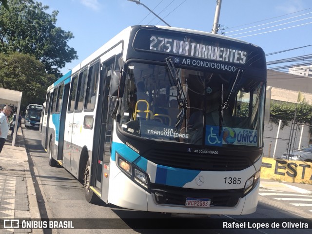 VUG - Viação Urbana Guarulhos 1385 na cidade de Guarulhos, São Paulo, Brasil, por Rafael Lopes de Oliveira. Número da foto: #12910420.