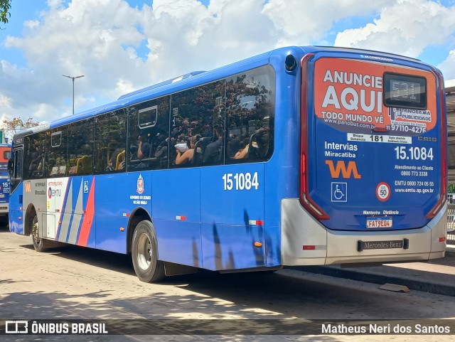 Viação Miracatiba 15.1084 na cidade de São Paulo, São Paulo, Brasil, por Matheus Neri dos Santos. Número da foto: #12909620.