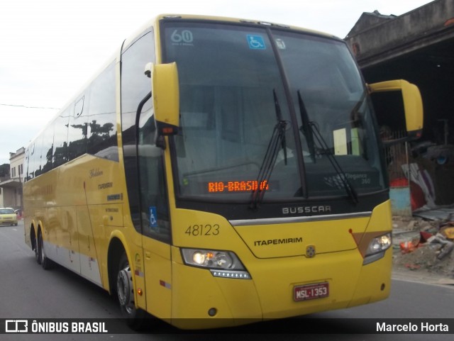 Viação Itapemirim 48123 na cidade de Rio de Janeiro, Rio de Janeiro, Brasil, por Marcelo Horta. Número da foto: #12910728.