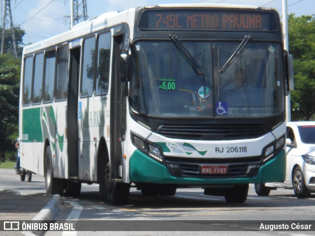 Viação Vila Rica RJ 206.118 na cidade de Nova Iguaçu, Rio de Janeiro, Brasil, por Augusto César. Número da foto: #12910103.