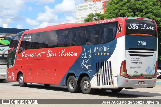 Expresso São Luiz 7780 na cidade de Goiânia, Goiás, Brasil, por José Augusto de Souza Oliveira. Número da foto: #12910535.