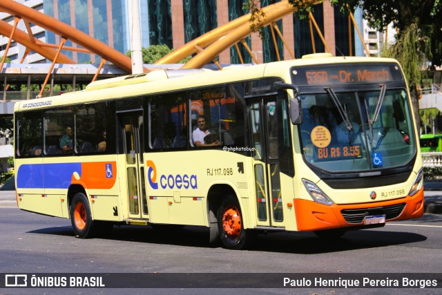 Coesa Transportes RJ 117.098 na cidade de Rio de Janeiro, Rio de Janeiro, Brasil, por Paulo Henrique Pereira Borges. Número da foto: #12912450.