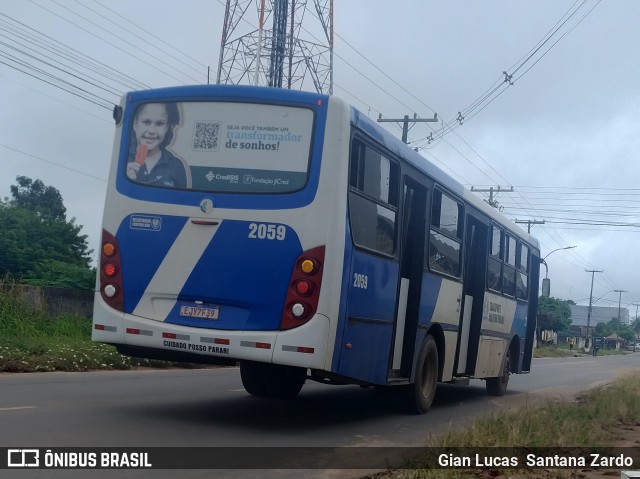 Transvida Transporte Coletivo 2059 na cidade de Ji-Paraná, Rondônia, Brasil, por Gian Lucas  Santana Zardo. Número da foto: #12913305.