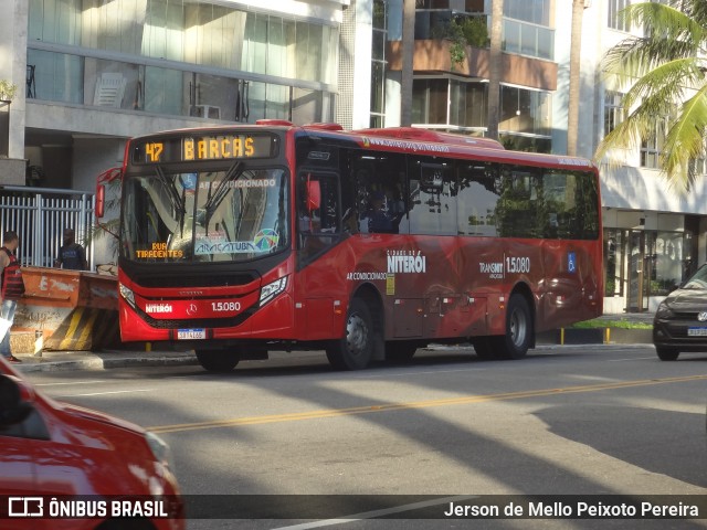 Viação Araçatuba 1.5.080 na cidade de Niterói, Rio de Janeiro, Brasil, por Jerson de Mello Peixoto Pereira. Número da foto: #12913861.