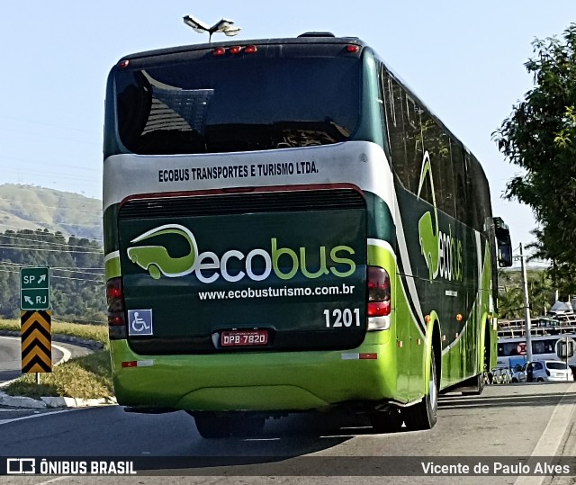 Ecobus Transportes e Turismo 1201 na cidade de Aparecida, São Paulo, Brasil, por Vicente de Paulo Alves. Número da foto: #12911490.