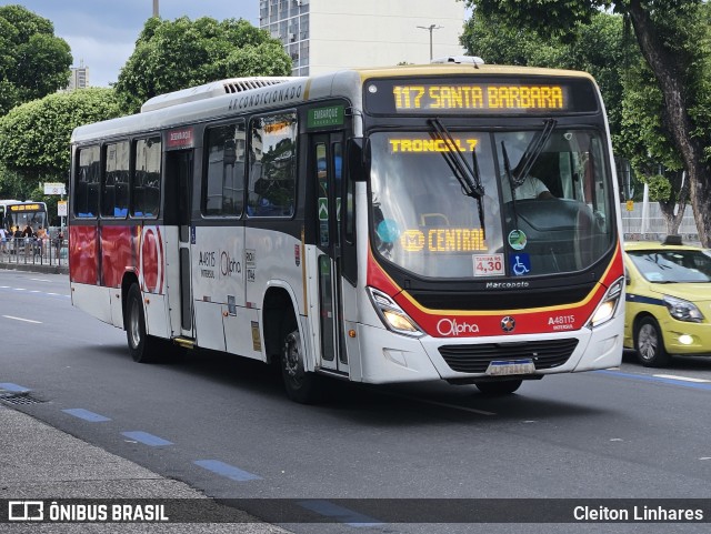 Auto Viação Alpha A48115 na cidade de Rio de Janeiro, Rio de Janeiro, Brasil, por Cleiton Linhares. Número da foto: #12915291.