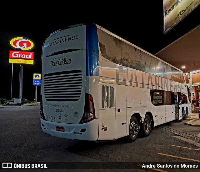 Auto Viação Catarinense 3736 na cidade de Oliveira, Minas Gerais, Brasil, por Andre Santos de Moraes. Número da foto: #12916724.