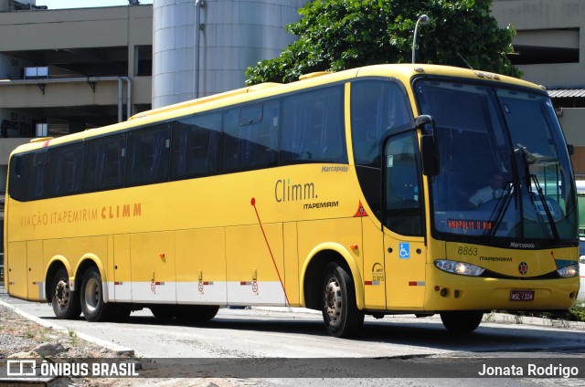 Viação Itapemirim 8863 na cidade de Rio de Janeiro, Rio de Janeiro, Brasil, por Jonata Rodrigo. Número da foto: #12916986.
