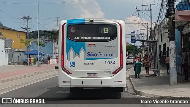 Icaraí Auto Transportes 1.034 na cidade de São Gonçalo, Rio de Janeiro, Brasil, por Icaro Vicente brandao. Número da foto: #12917635.