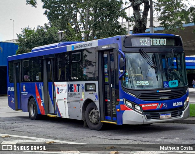 Next Mobilidade - ABC Sistema de Transporte 81.003 na cidade de Santo André, São Paulo, Brasil, por Matheus Costa. Número da foto: #12854562.
