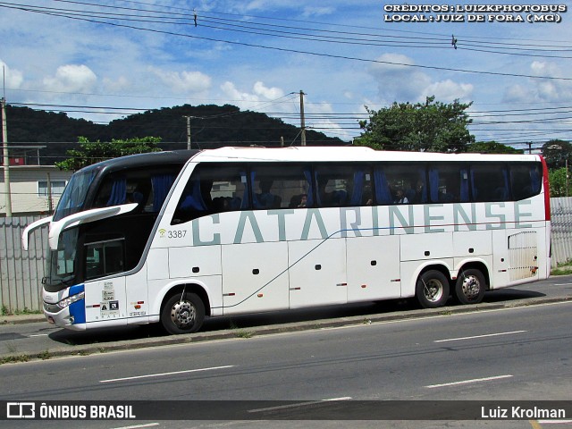 Auto Viação Catarinense 3387 na cidade de Juiz de Fora, Minas Gerais, Brasil, por Luiz Krolman. Número da foto: #12856435.