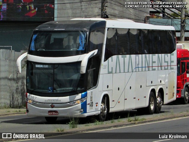 Auto Viação Catarinense 3387 na cidade de Juiz de Fora, Minas Gerais, Brasil, por Luiz Krolman. Número da foto: #12922956.