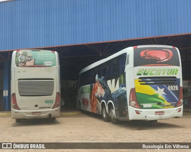 Eucatur - Empresa União Cascavel de Transportes e Turismo 4926 na cidade de Vilhena, Rondônia, Brasil, por Busologia Em Vilhena. Número da foto: #12920702.