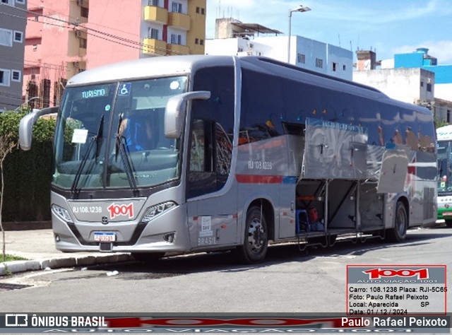 Auto Viação 1001 RJ 108.1238 na cidade de Aparecida, São Paulo, Brasil, por Paulo Rafael Peixoto. Número da foto: #12920809.