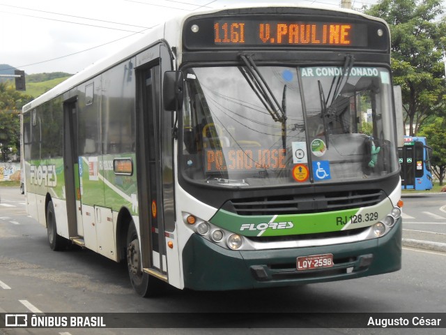 Transportes Flores RJ 128.329 na cidade de Nova Iguaçu, Rio de Janeiro, Brasil, por Augusto César. Número da foto: #12921578.