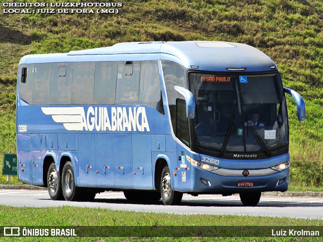 Viação Águia Branca 32610 na cidade de Juiz de Fora, Minas Gerais, Brasil, por Luiz Krolman. Número da foto: #12924042.
