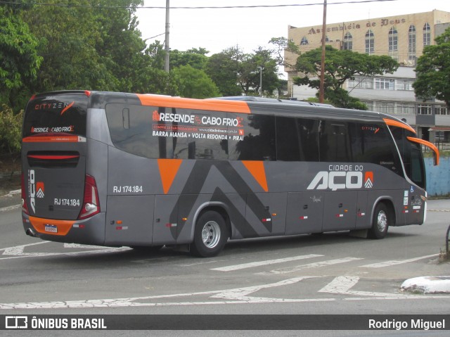 Viação Cidade do Aço RJ 174.184 na cidade de Volta Redonda, Rio de Janeiro, Brasil, por Rodrigo Miguel. Número da foto: #12859633.
