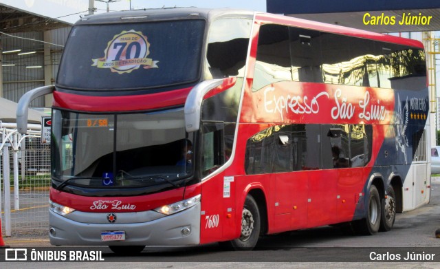 Expresso São Luiz 7680 na cidade de Goiânia, Goiás, Brasil, por Carlos Júnior. Número da foto: #12857773.
