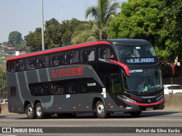 Transportes Única Petrópolis RJ 163.008 na cidade de Duque de Caxias, Rio de Janeiro, Brasil, por Rafael da Silva Xarão. Número da foto: #12858141.
