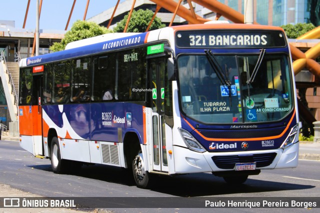 Viação Ideal B28613 na cidade de Rio de Janeiro, Rio de Janeiro, Brasil, por Paulo Henrique Pereira Borges. Número da foto: #12859416.