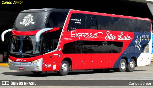 Expresso São Luiz 7660 na cidade de Goiânia, Goiás, Brasil, por Carlos Júnior. Número da foto: #12859338.