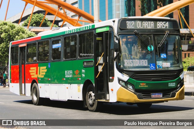 Viação Nossa Senhora de Lourdes B58099 na cidade de Rio de Janeiro, Rio de Janeiro, Brasil, por Paulo Henrique Pereira Borges. Número da foto: #12859486.