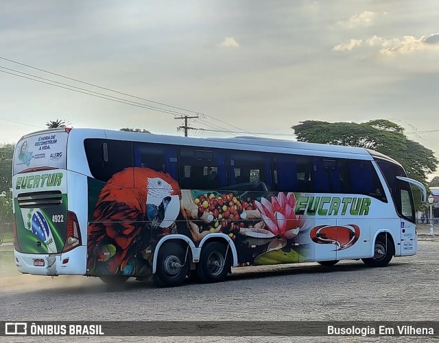 Eucatur - Empresa União Cascavel de Transportes e Turismo 4922 na cidade de Vilhena, Rondônia, Brasil, por Busologia Em Vilhena. Número da foto: #12861569.
