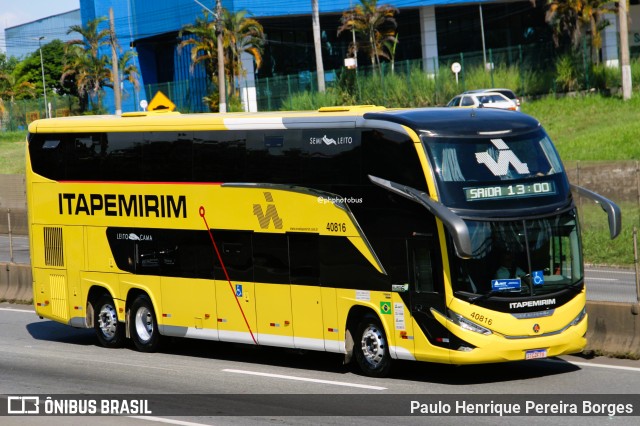 Viação Nova Itapemirim 40816 na cidade de Resende, Rio de Janeiro, Brasil, por Paulo Henrique Pereira Borges. Número da foto: #12861765.