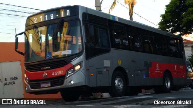 Allibus Transportes 4 5157 na cidade de São Paulo, São Paulo, Brasil, por Cleverson Giraldi. Número da foto: #12865782.